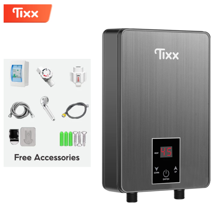 Tixx Water Heater LCD Touch Screen 6500W With Automatic Temperature Control