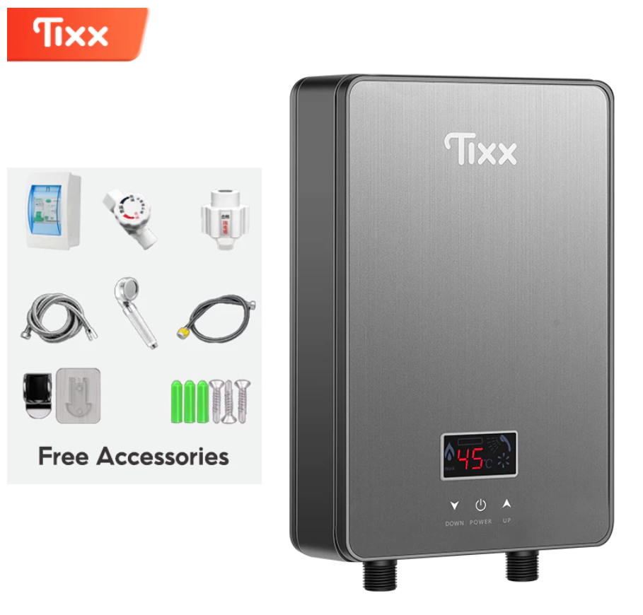 Tixx Water Heater LCD Touch Screen 6500W With Automatic Temperature Control